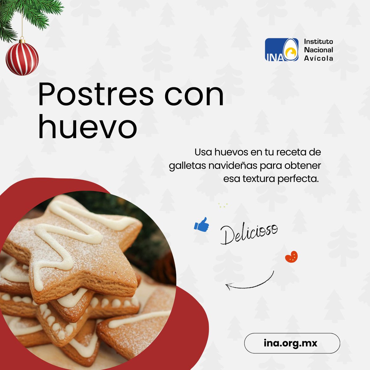 INAvicola's tweet photo. 🍪✨ ¡Es temporada de galletas! Usa huevos en tu receta de galletas navideñas para obtener esa textura perfecta.
Agrega chispas de chocolate o nueces y disfrutarás de un bocado irresistible.

#GalletasDeHuevo #DulcesNavideños https://t.co/qDA7V6uApA