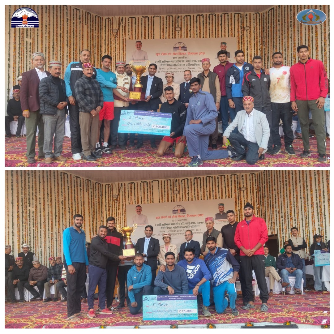 dyss_hp's tweet photo. 🏐 YS Parmar Memorial Volleyball Tournament 🏆
Congratulations to Indian Navy for winning the tournament with a ₹2 lakh prize and Indian Army for securing 2nd place with ₹1 lakh! 🎖
Thank you to our Chief Guest and committee members for making this event a success! 🌟

#YS https://t.co/oPMIHLMOPs