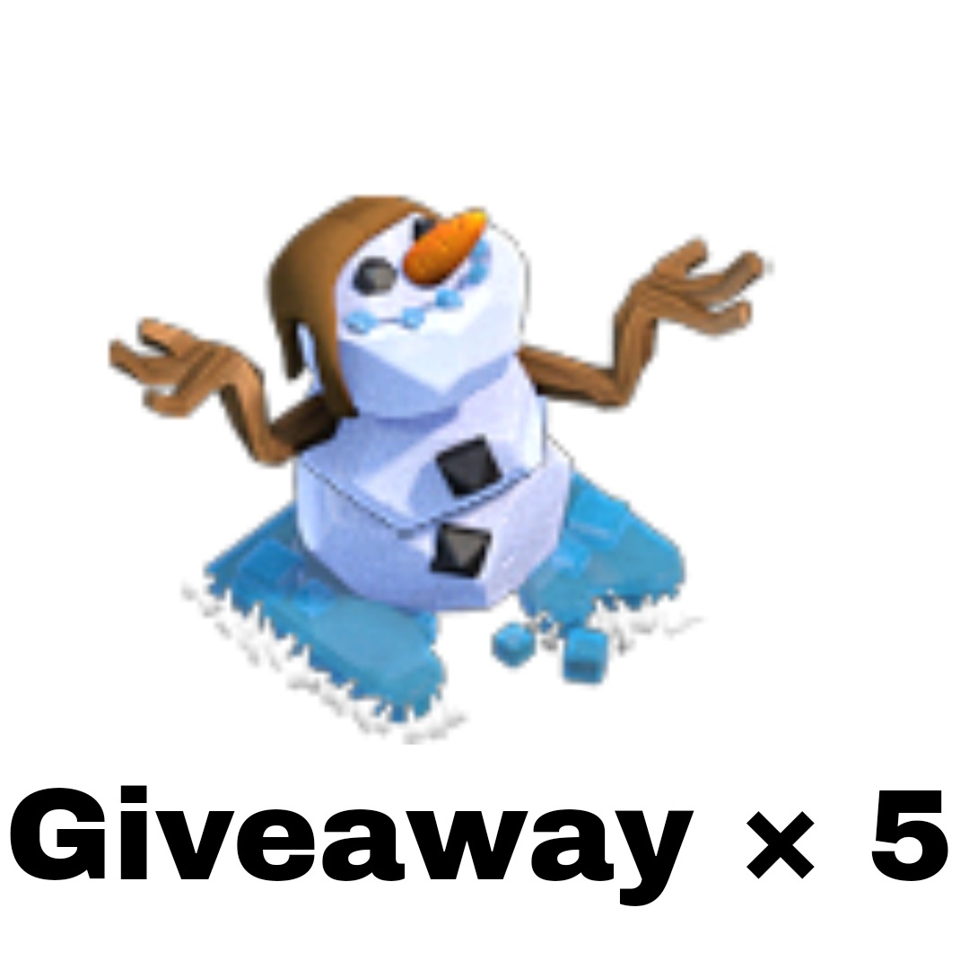 Snowman Giveaway × 5

❤️Like &amp;♻️Retweet and Coment 
Anything regarding Coc

5 Random Winners will be selected on 3Dec 2024!
Good Luck!

#GiftedBySupercell #SupercellPartner