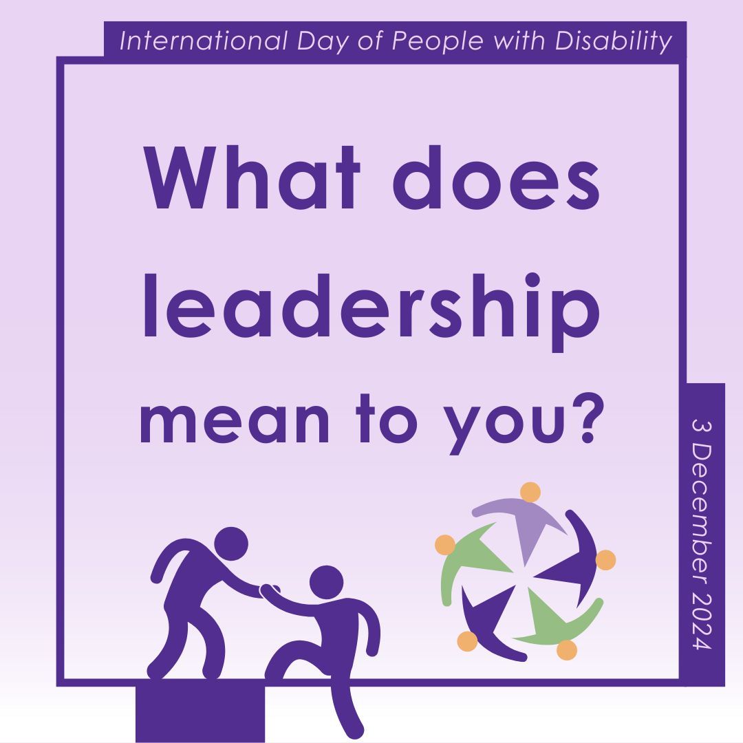 This week, we’re celebrating International Day of People with Disability (IDPwD) 🎉

We want to hear from the disability community about what leadership means to them.

Today’s question is: What does leadership mean to you?

Read the leadership stories: buff.ly/3kBYyTB
