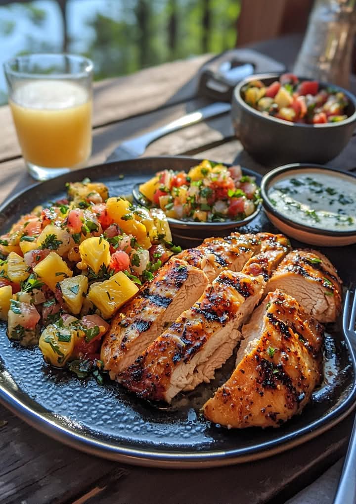 rock716860's tweet image. 🍋 Lemon Ginger Chicken with Pineapple Salsa 🥥✨