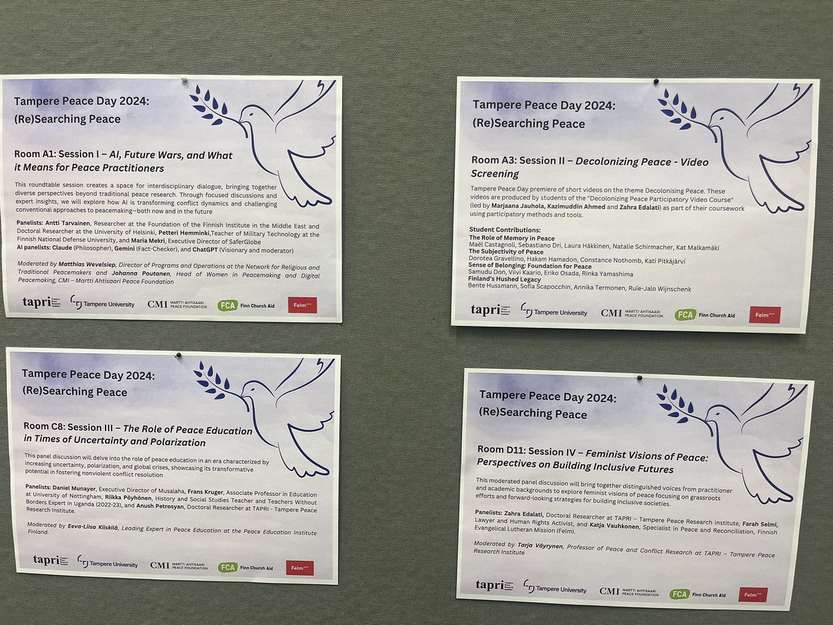 All set for the second annual Tampere Peace Day: (Re)Searching Peace <a href="/TapriTampereUni/">TAPRI Peace Research</a>