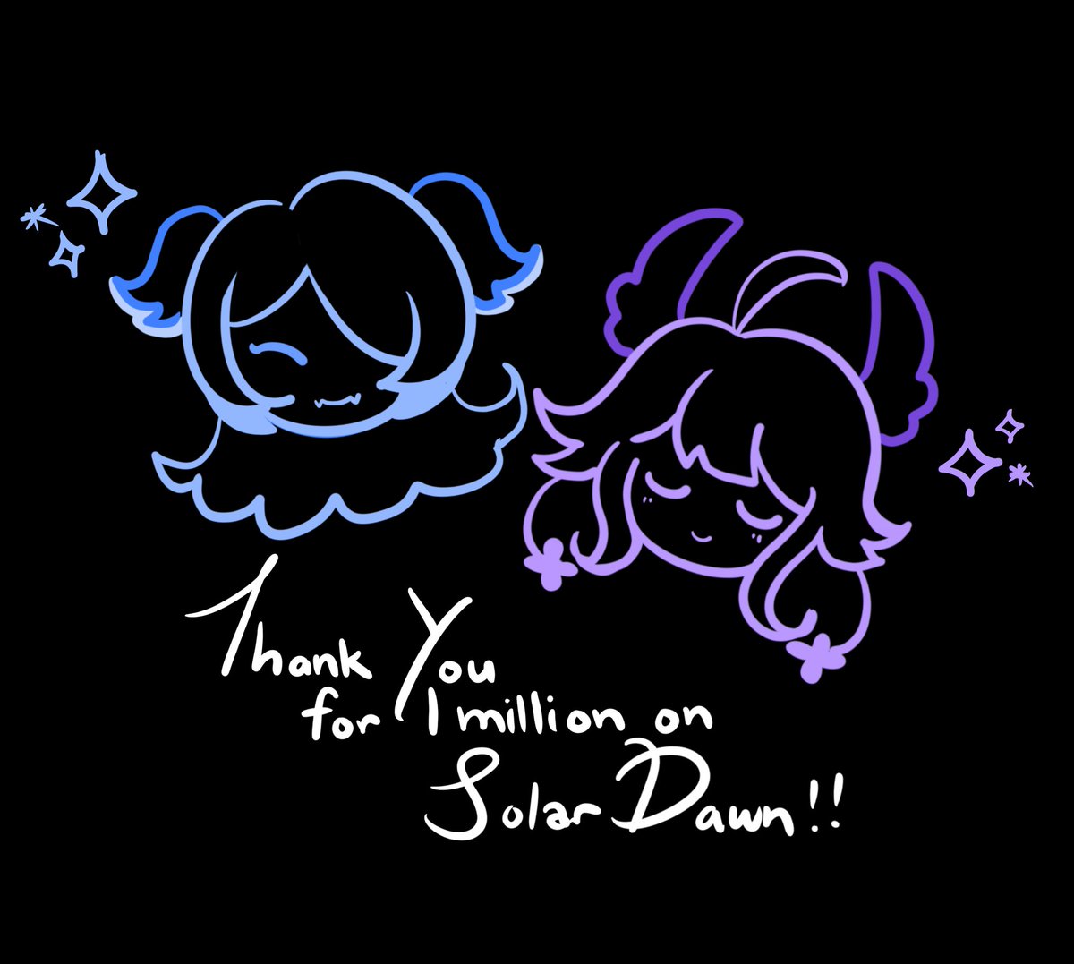 EnnaAlouette's tweet photo. ✨ Thank you so much for 1mil on Solar Dawn !! ✨
Really appreciate all the love &amp; support and remember to keep on believing in your wildest dreams 💙💜 https://t.co/jFHAZppMPT