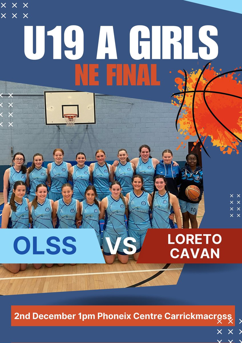 Best of luck to our U16 &amp; U19 Girls Basketball teams who compete in the North East Regional A finals in the Phoenix Centre, Carrickmacross at 10am &amp; 1pm today 🏀🏀#ShootingHoops#Basketball#OLSS