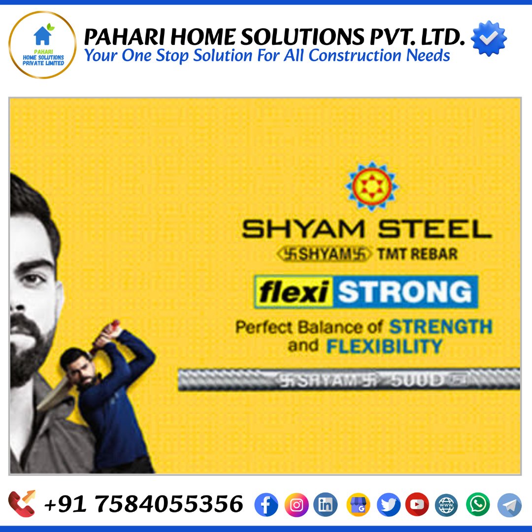 paharihome's tweet image. 🔥 Year-End Rush Offers on Shyam Steel TMT Bars!
At Pahari Home Solutions Pvt. Ltd., we bring you unbeatable deals on Shyam Steel TMT Bars for strong and durable constructions

#ShyamSteel #TMTBars #YearEndOffers #PahariHomeSolutions #ConstructionMaterials #WestBengalDelivery