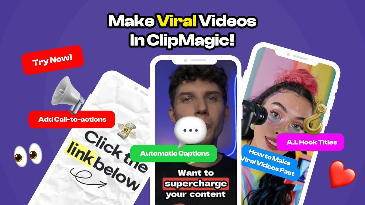 Bruce89895356's tweet photo. 🎉 Attention marketers: Meet #ClipMagic! This revolutionary tool transcribes & animates #subtitles, ensuring your #videos captivate even without sound—essential as 92% watch on mute! Elevate your content today and enjoy a FREE trial while it lasts.
https://t.co/FUUQCYaFqh https://t.co/HuUfFGnC7W