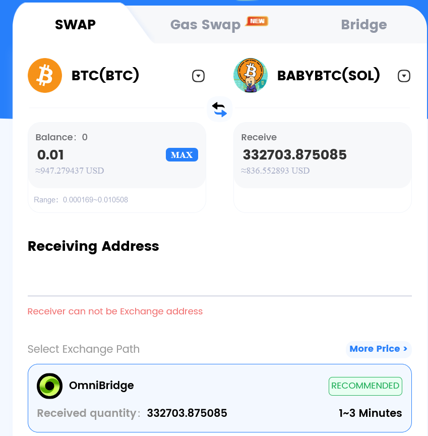 Bridgers 🌉 ( BABYBTC )
(Seamlessly bridge #BABYBTC &amp; over 400 #cryptocurrencies across multiple chains.)
Swap now: dapp.bridgers.xyz
( BABYBTC )