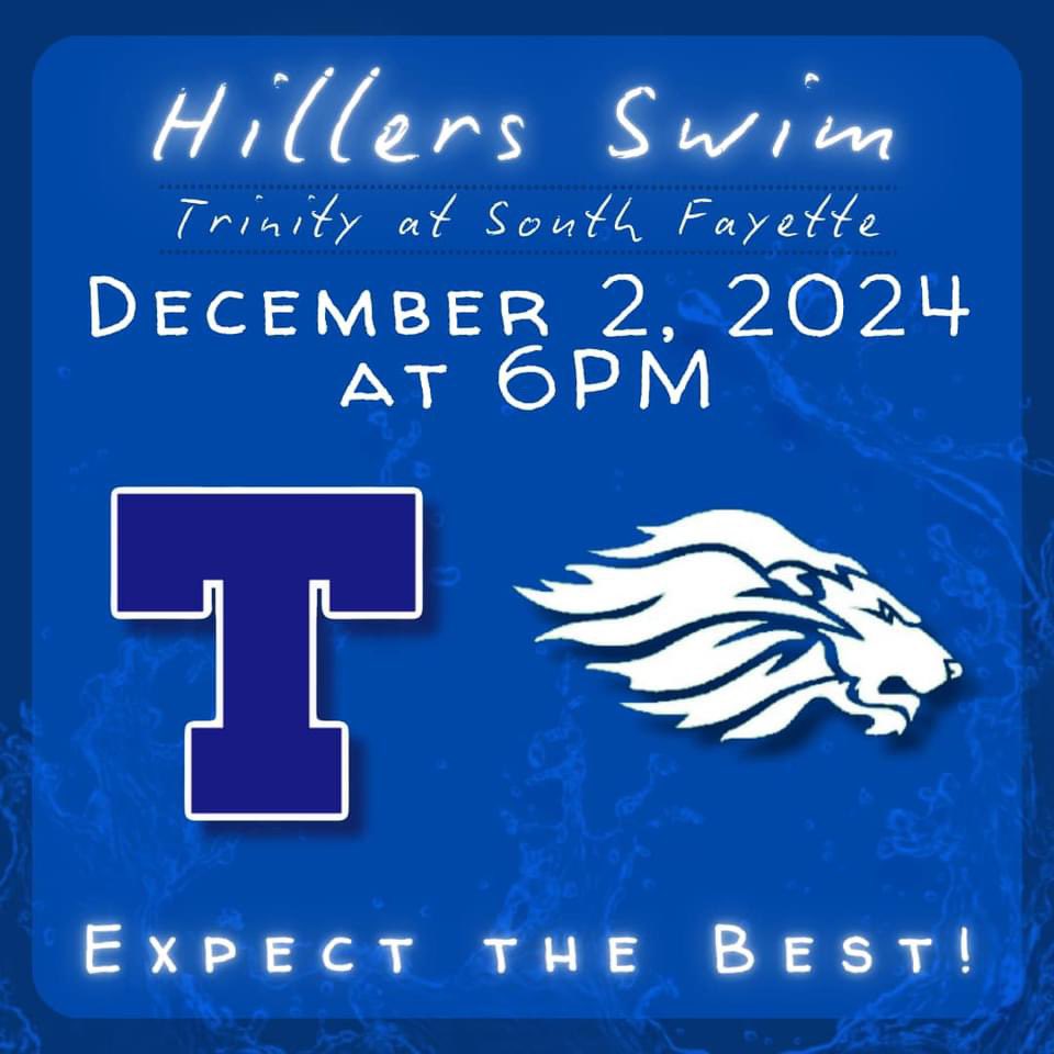 It’s meet day! Good luck to all of our swimmers in the season opener! 💙🤍 <a href="/Trinity_Hillers/">Trinity Athletics</a> <a href="/thstrinitypride/">Trinity High School</a>