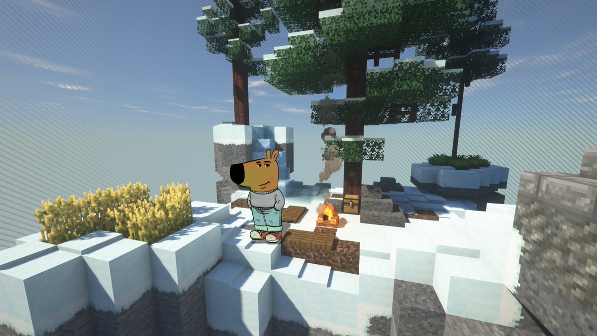 Juste un mec chill qui fait son skyblock en hiver sur SeasonSky