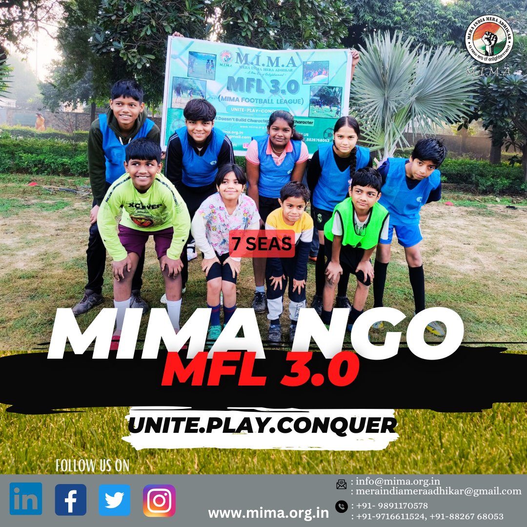 MIMA_NGO's tweet photo. MFL 3.0 with over 130 underprivileged kids, where dreams take the field!   This one-month league isn't just about football; it's about inspiring minds and guiding them towards brighter futures through education and passion. https://t.co/jVLkseEvV6