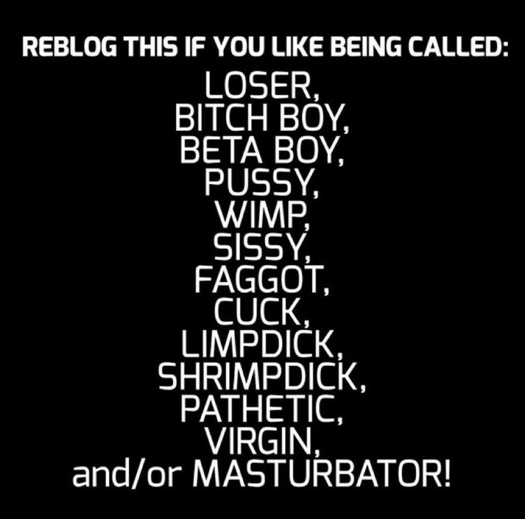 justpole2's tweet photo. Retweet and comment if you like being called the names listed below #nsfwtwt #sissy #femboy #tgirl #transgirl #trans #transporn #goon #goonette #gooner #gooning #findom #milking #nsfwtw #nsfw #bnwo #nsfwuk https://t.co/Z5y8SgRfuO