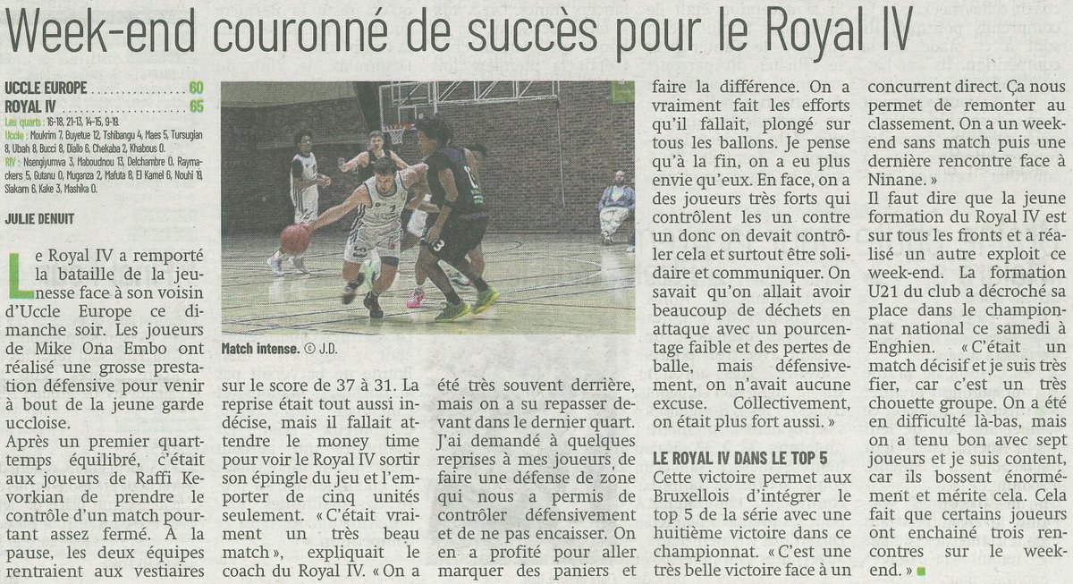 Super résultat ce w-e pour nos équipes séniors et U21