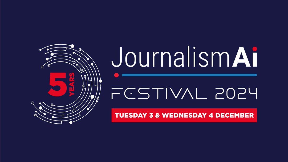 🎉 The #JournalismAI Festival starts tomorrow!

2 days covering the most relevant issues around the use of AI in journalism, as well as a showcase of our 2024 Fellows’ work.

The Festival is online and free to attend, register to receive the access link: journalismai.info/festival