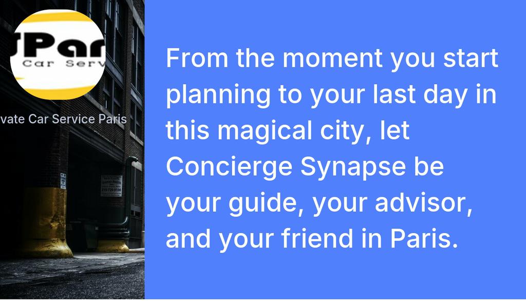 PrivateCarParis's tweet image. Meet Concierge Synapse, Your Personal Parisian Adventure Architect

Read the full article: Free Paris Travel Guide: Experience the Best with Concierge Synapse, Your Expert City Assistant
▸ lttr.ai/AZJT9

#FreeTravelGuide #DreamParisJourney #ExploreParis