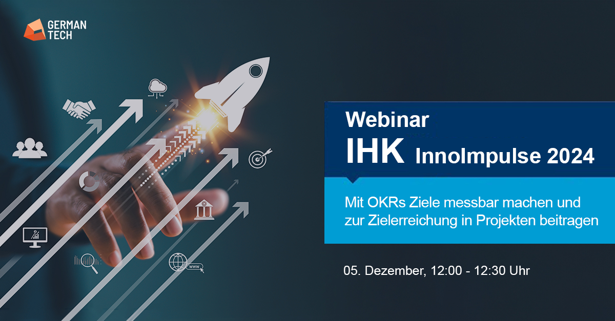 GERMANTECH (@germantechbln) on Twitter photo 🎯 Mit Objective Key Results (OKRs) Ziele messbar machen und zur Zielerreichung in Projekten beitragen
Im nächsten Webinar der InnoImpulse 2024-Reihe der IHK Mittlerer Niederrhein dreht sich alles um Objective Key Results (OKRs)
🔗 Jetzt anmelden: …staltung.mittlerer-niederrhein.ihk.de/b?p=innoimpuls… 🎯 Mit Objective Key Results (OKRs) Ziele messbar machen und zur Zielerreichung in Projekten beitragen
Im nächsten Webinar der InnoImpulse 2024-Reihe der IHK Mittlerer Niederrhein dreht sich alles um Objective Key Results (OKRs)
🔗 Jetzt anmelden: …staltung.mittlerer-niederrhein.ihk.de/b?p=innoimpuls…