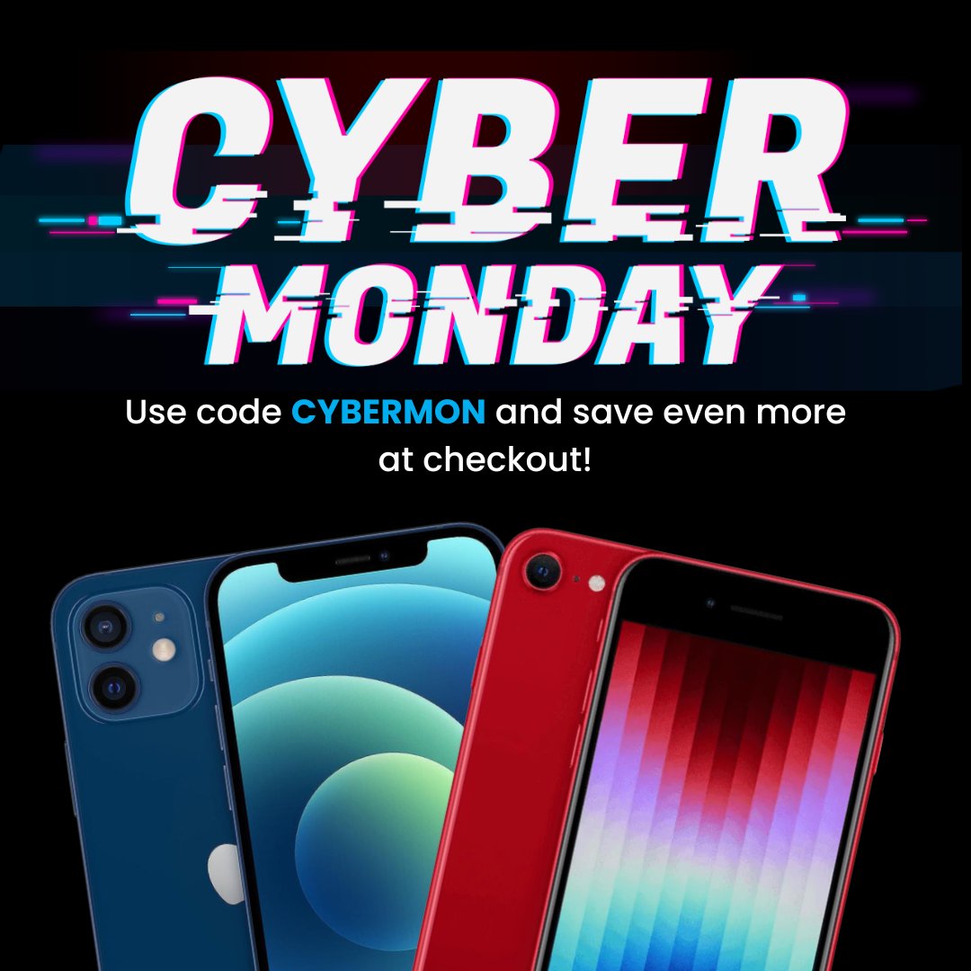 CYBER MONDAY HAS ARRIVED! 👾

Use code CYBERMON for exclusive savings at checkout on all of our devices! 📱

Set to end on the 3rd December! 🌟

#CyberMondaySale #refurbishedtech #SmallBiz