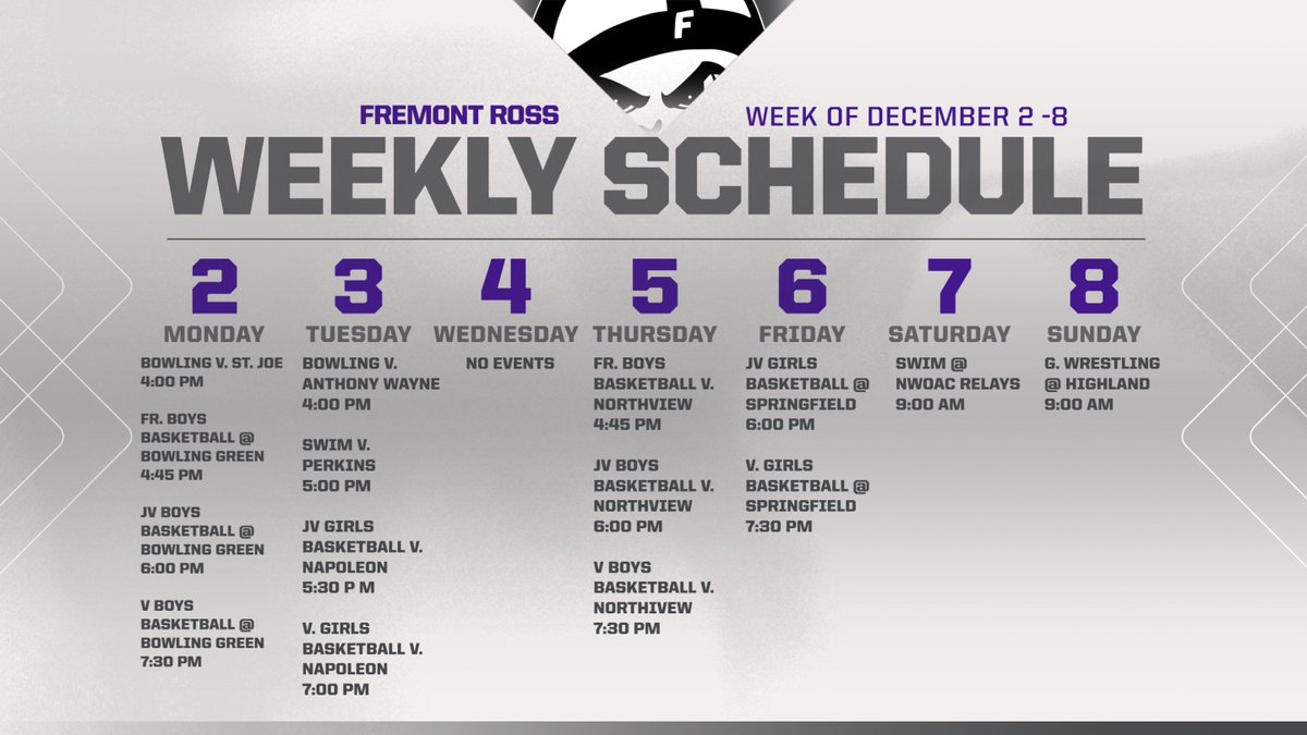 As we enter the month of December - boys basketball along with girls wrestling join in on the fun as they kick off their seasons this week.  Wising all of our athletes and coaches the very best.