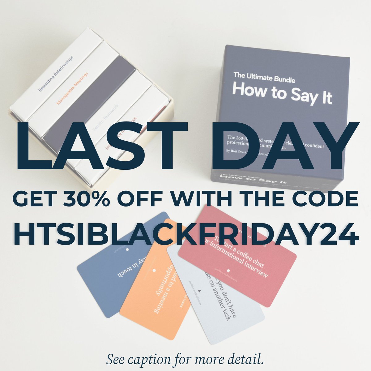 It’s the LAST DAY to get #HowToSayItFlashcards at their best sale of the year: gorick.com/flashcards
Use the code HTSIBLACKFRIDAY24 for 30% off before it’s over! Plus, get 2x decks (or The Ultimate Bundle) and get free shipping 🎉