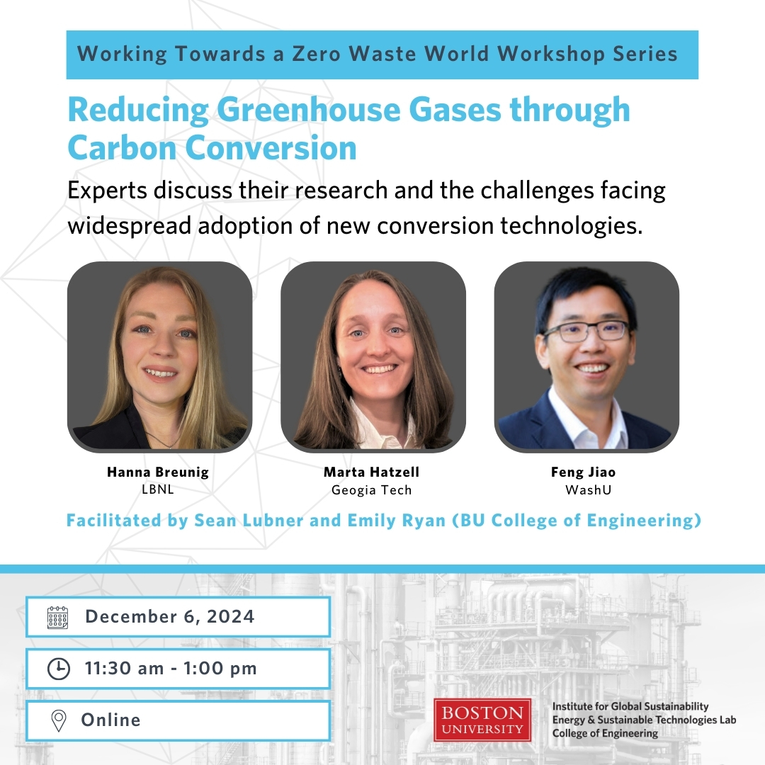 This Friday, <a href="/IGS_BU/">BU Institute for Global Sustainability</a>  and <a href="/BUCollegeofENG/">BU Engineering</a>  will be hosting their last workshop in their Working Towards a Zero Waste World Series! Don't miss out!

Register for it at the link in our bio