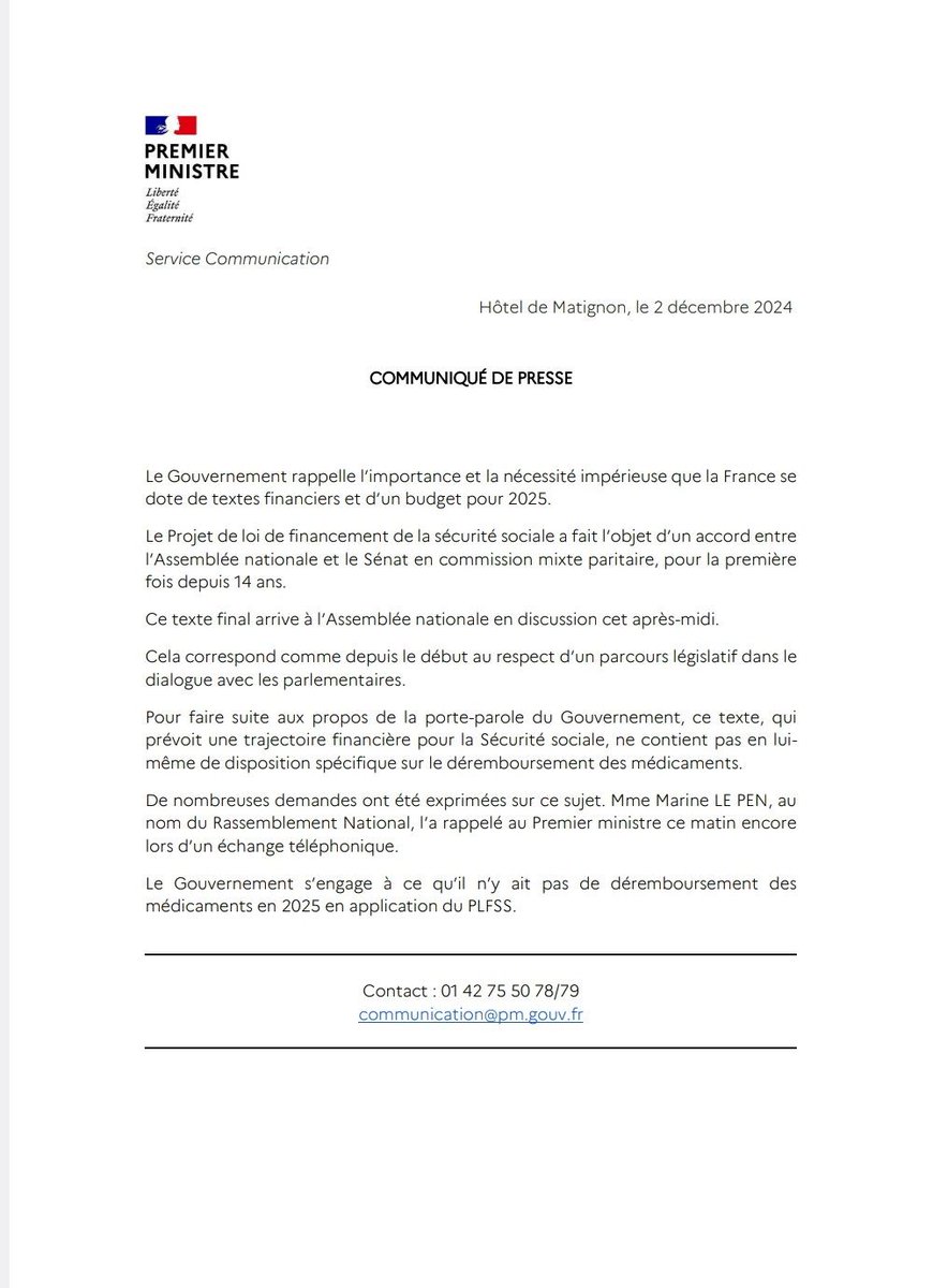 Vous vous souvenez du front républicain ? 

Il est définitivement anéanti par <a href="/MichelBarnier/">Michel Barnier</a> qui assume négocier uniquement avec l'extrême droite pour finaliser son budget. 

Cette méthode inédite est absolument abjecte.