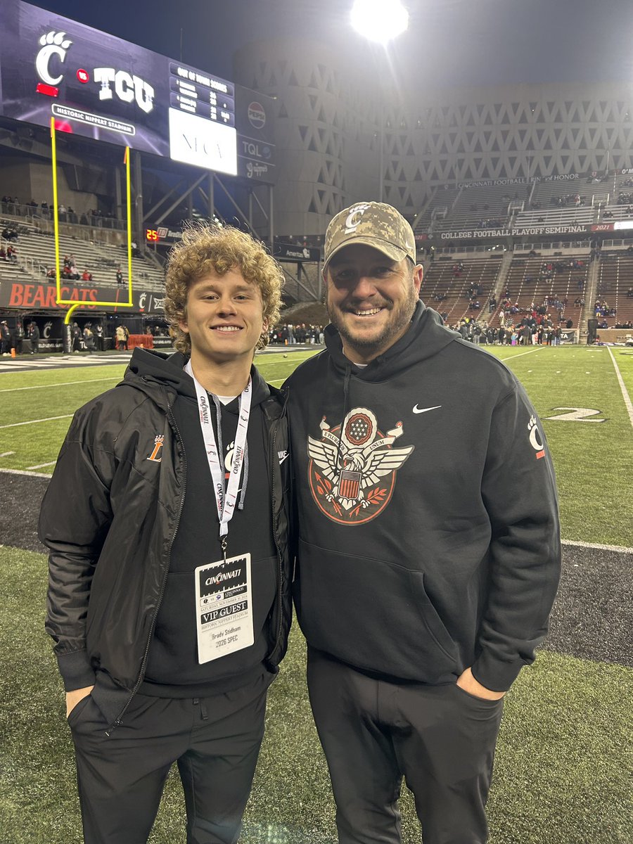 Brady Stidham 5⭐️ K (@bradystid2026) on Twitter photo Had a great time back at UC for Nipp at Night! Thank you <a href="/Coach_Conner/">Tim Conner</a> for having me out. Always great seeing <a href="/RRedinger4/">Ricky Redinger</a>
#BeGreat <a href="/LHS_TigerFB/">Loveland Tiger Football</a> Had a great time back at UC for Nipp at Night! Thank you <a href="/Coach_Conner/">Tim Conner</a> for having me out. Always great seeing <a href="/RRedinger4/">Ricky Redinger</a>
#BeGreat <a href="/LHS_TigerFB/">Loveland Tiger Football</a>