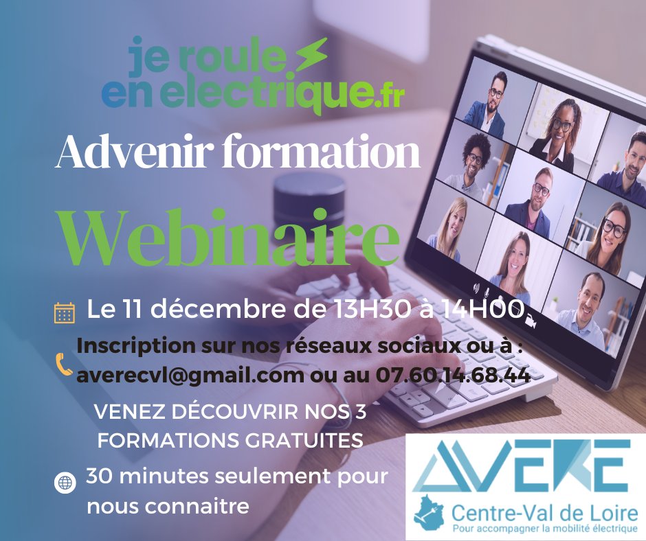 Vous avez raté nos webinaires de présentation en Novembre? Une nouvelle date est programmée pour décembre! 

ELUS ET ACTEURS LOCAUX, SYNDICATS DE COPRPRIETE, BAILLEURS SOCIAUX, ETABLISSEMENTS DES FILIERES PRO ELEC, AUTO..., ETUDES SUP?

Inscription ici: forms.gle/fR7hDcLpCBx5p8…