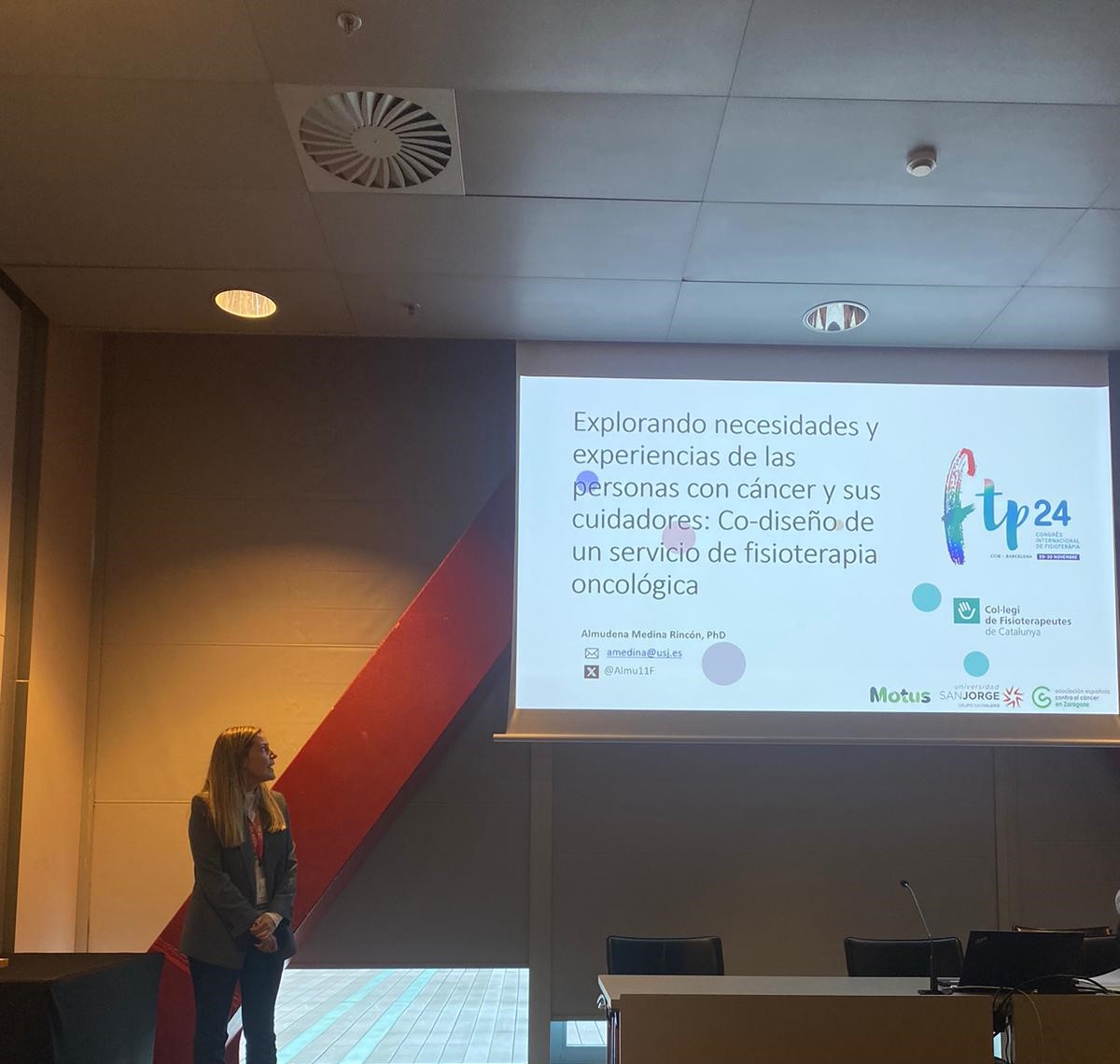 Fisioterapia USJ (@fisioterapiausj) on Twitter photo Nuestra docente Almudena Medina ha participado en el Congreso Internacional de Barcelona#FTP24 con el estudio: “Explorando necesidades y experiencias de las personas con cáncer y sus cuidadores: Co-diseño de un servicio de fisioterapia y el grupo <a href="/MOTUS_redes/">MOTUS</a> <a href="/ContraCancerZGZ/">Asociación Española Contra el Cáncer Zaragoza</a> Nuestra docente Almudena Medina ha participado en el Congreso Internacional de Barcelona#FTP24 con el estudio: “Explorando necesidades y experiencias de las personas con cáncer y sus cuidadores: Co-diseño de un servicio de fisioterapia y el grupo <a href="/MOTUS_redes/">MOTUS</a> <a href="/ContraCancerZGZ/">Asociación Española Contra el Cáncer Zaragoza</a>