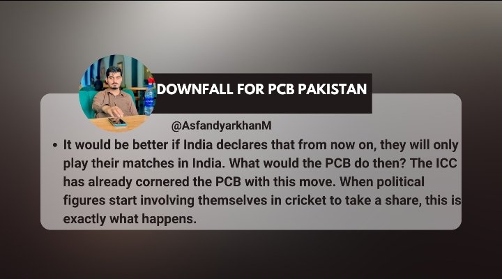 AsfandyarkhanM's tweet photo. It would be better if India declares that from now on, they will only play their matches in India.
#ChampionsTrophy2025
#CricketInPakistan
#PakistanHostsCT2025
#CT2025Pakistan
#CricketUnites
#PakistanCricket
#ICCChampionsTrophy2025
#HostingChampionsTrophy
#CricketInAsia https://t.co/QYl9VrRgHH