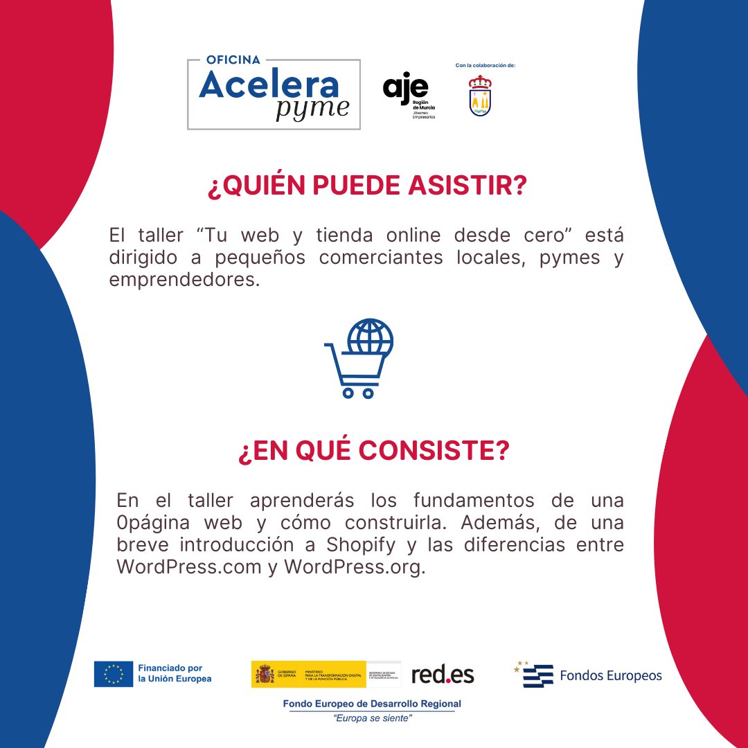 AJERegionMurcia's tweet image. &quot;Tu web y tienda online desde cero&quot;,

📅 Miércoles 11 de diciembre.
🏛️ Centro Social de Beniel.
⏰ 11:30h - 13:30h.

#FEDER #Europasesiente #OficinasAceleraPyme #AceleraPyme #Plandedigitalizacióndepymes #TransformaciónDigital @redpuntoes @Acelerapyme