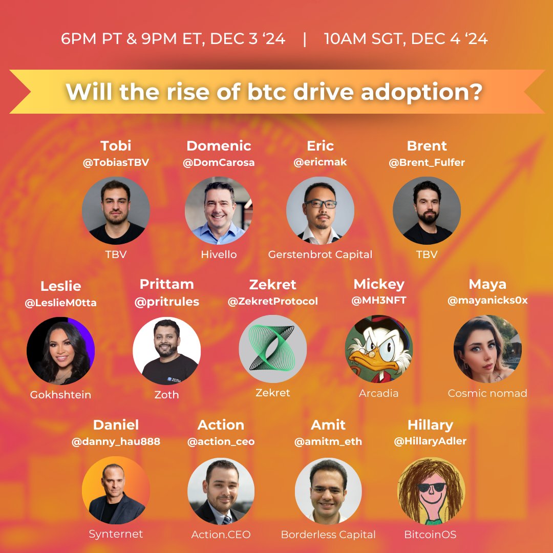 tbvxyz's tweet image. BTC will not bring mass adoption to other chains.

Tune in with us to dive down into the topic.

Feat. @TobiasTBV  @Brent_Fulfer @DomCarosa @ericmak @HivelloOfficial @LeslieM0tta @pritrules @mayanicks0x @ZekretProtocol @MH3NFT @Danny_Hau888 @action_ceo @amitm_eth @HillaryAdler