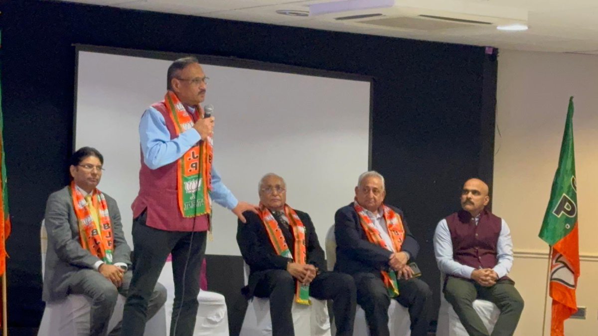 Speaking at OFBJPUK Haryana &amp; Maharashtra  Chapter,s Victory Celebration here in London .