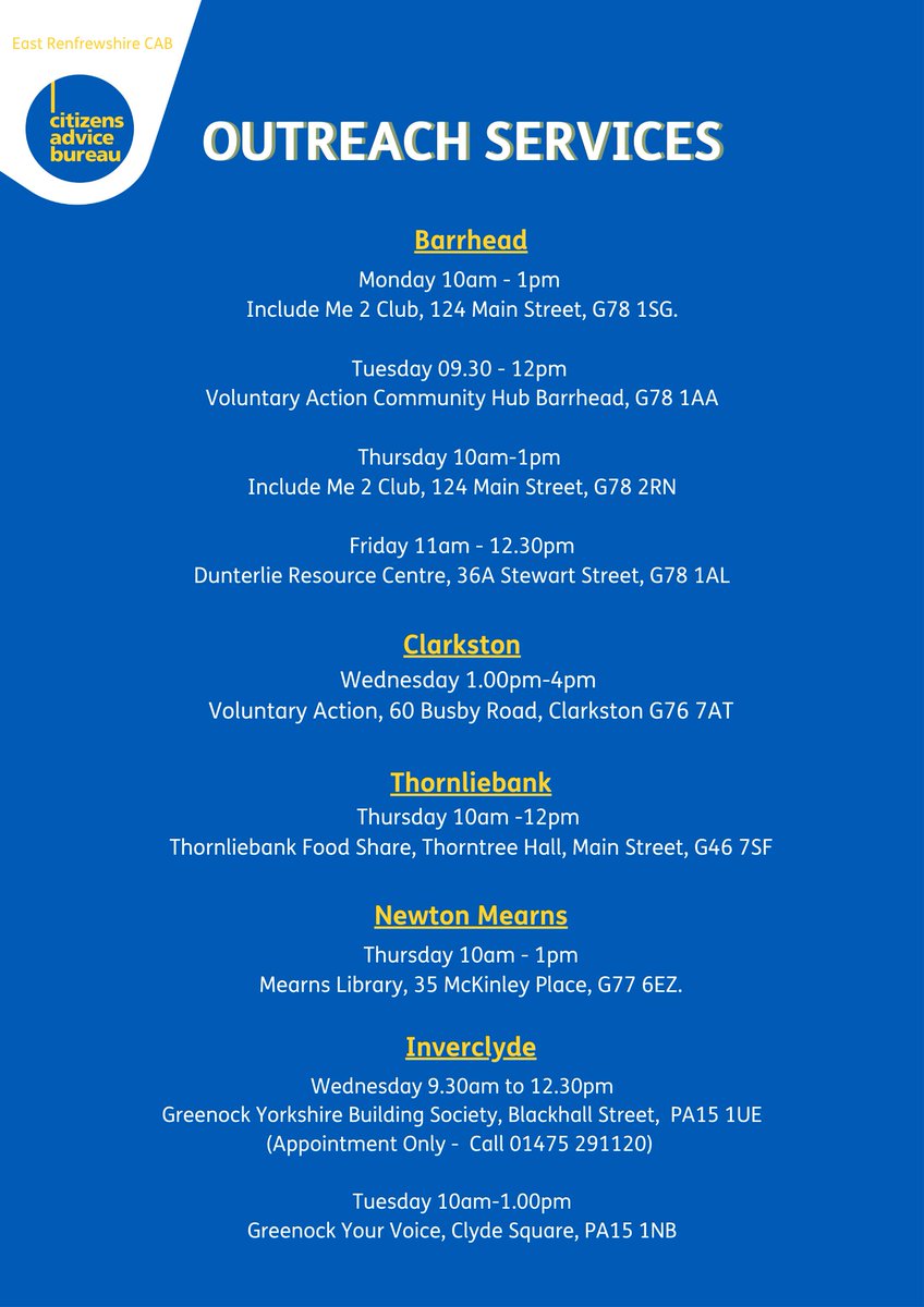 East Renfrewshire Citizens Advice Bureau tweet media