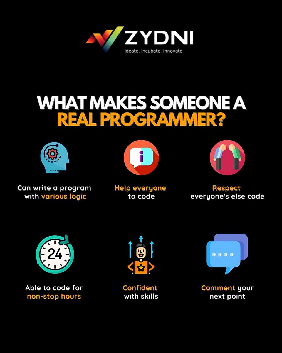 zydniofficial's tweet image. A real programmer is more than just a coder — it’s about logic, collaboration, respect, and unwavering confidence.
What qualities do you think define a real programmer? Let us know in the comments!
#RealProgrammer #CodingJourney #DeveloperLife #TeamworkMatters