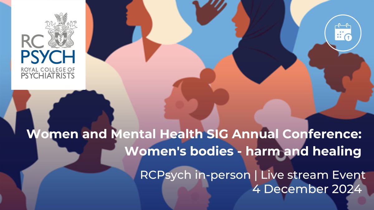 Royal College of Psychiatrists (@rcpsych) on Twitter photo Registration for the Women and Mental Health SIG Conference closes tomorrow at 9.00am. Register now, before it's too late!
<a href="/womeninmindUK/">Women in Mind UK</a> #WMHSIGConf23 ow.ly/hhBI50T7fh9 Registration for the Women and Mental Health SIG Conference closes tomorrow at 9.00am. Register now, before it's too late!
<a href="/womeninmindUK/">Women in Mind UK</a> #WMHSIGConf23 ow.ly/hhBI50T7fh9