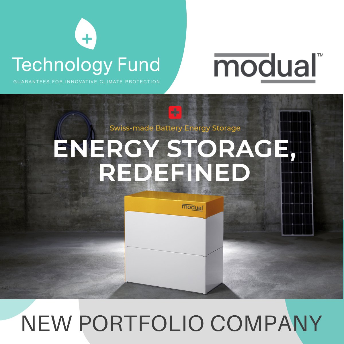 tech_fund's tweet image. Der @tech_fund gratuliert dem neuen Portfoliounternehmen modual AG und wünscht Christoph Fässler und seinem Team viel Erfolg!
 
Die modual AG bietet nachhaltige Energiespeicherlösungen auf Basis von Second-Life-Batterien, die Abfall reduzieren und Ressourcen schonen.