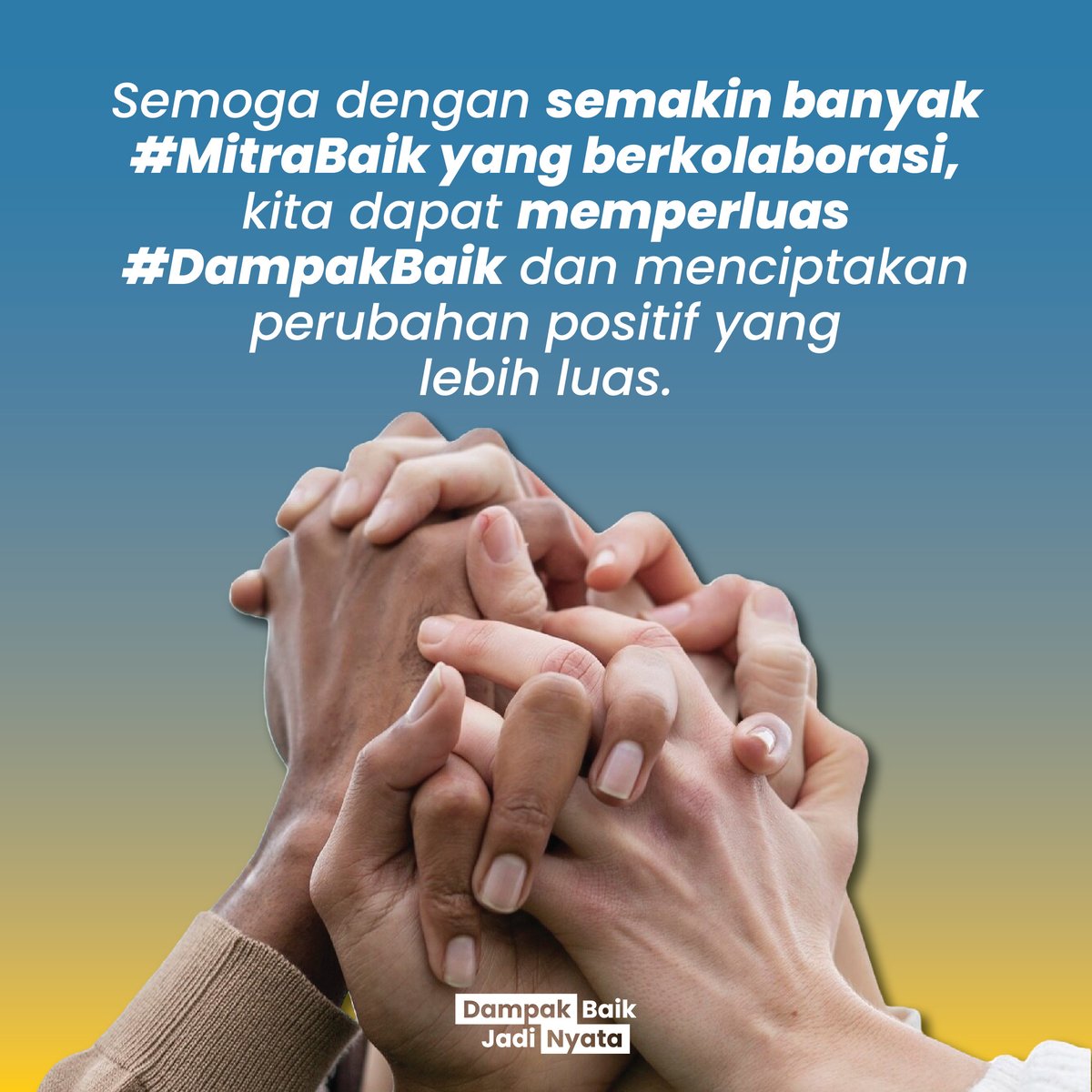 BeriDampakcom's tweet photo. Dengan mengusung semangat #DampakBaik, setiap langkah kecil diharapkan mampu menghasilkan dampak besar. Sementara itu, tagar #MitraBaik mencerminkan bahwa kolaborasi yang solid dan positif menjadi kunci utama dalam mewujudkan dampak nyata yang menginspirasi.  

#BeriDampak #BD #DampakBaikJadiNyata #DampakBaik #MitraBaik #ReportBDNovember2024