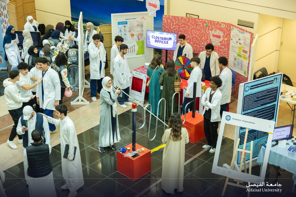 Alfaisaluniv's tweet photo. #Alfaisal_University successfully hosted the 12th Annual Health Promotion Project Exhibition, themed 'Harmony in Healthcare: A Culture of Patient Safety'. We sincerely thank our students, speakers, and sponsors for their contributions which made this event memorable and impactful.
