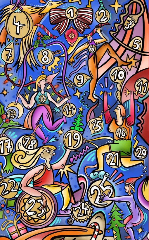 Participez au Calendrier de l’Avent de l’activité physique adaptée : 25  exercices exclusifs pour bouger chaque jour, que vous soyez debout ou en  fauteuil.  arsep.org/app/avent-2024/