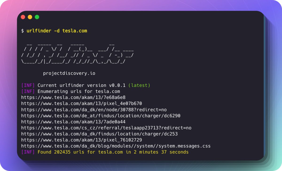 pdiscoveryio's tweet photo. 🚀 Introducing URLFinder – focused on passive crawling to find URLs from sources available on the internet!

🗒️ Previously part of Katana, now standalone to simplify workflows.

Perfect for passive recon, like SubFinder for URLs.

GitHub - https://t.co/XjV4YnGXif

#bugbounty #infosec #recon #opensource