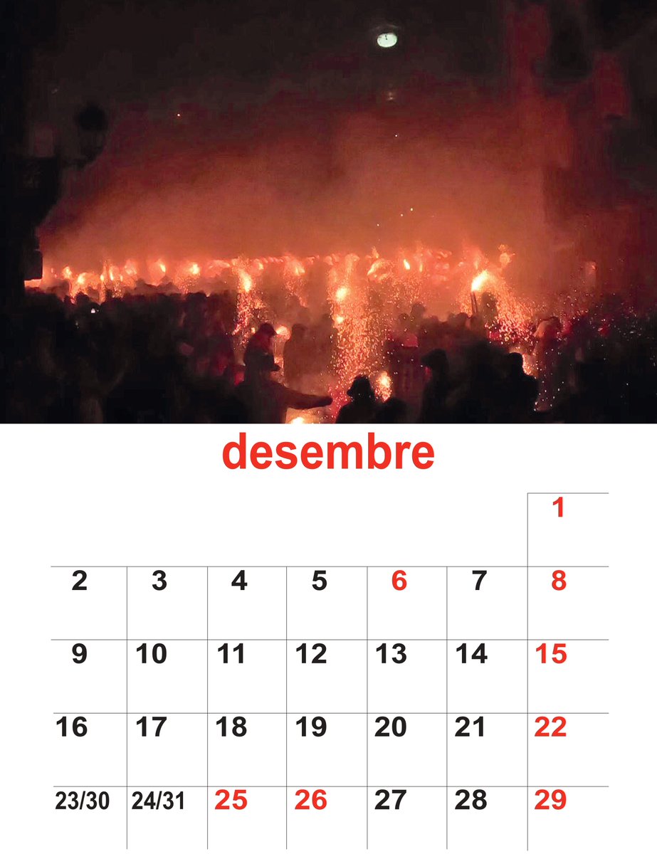 Calendari 2024: Desembre #Berga #Patum #Plens #Maces #PlensiMaces #Vestidors #VestidorsDePlensiMaces #400Anys #macesplenes #LaPatum #any2024