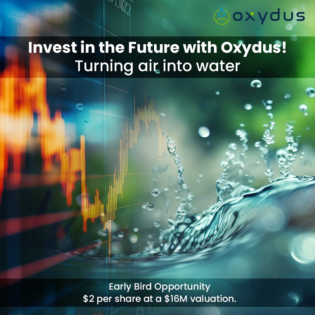 oxydususa's tweet image. Oxydus Teva 7 is a game-changing #WaterGenerator designed to fight the #WaterCrisis. Early investors are jumping in at $2/share with a $16M valuation. Don’t miss this #StartupUSA #InvestmentOpportunity - act now! 💧 #Oxydus