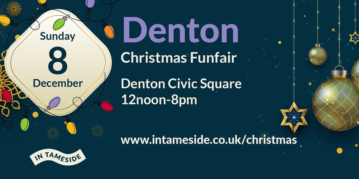 Christmas celebrations coming up this weekend...🎄 🎅 ❄️ 

6 December - Hattersley Christmas Celebration
7 December - Denton Christmas Celebration
8 December - Denton Christmas Funfair

Who's joining us for the festive fun?!🙋 

For more information 👇 
intameside.co.uk/news/festive-f…