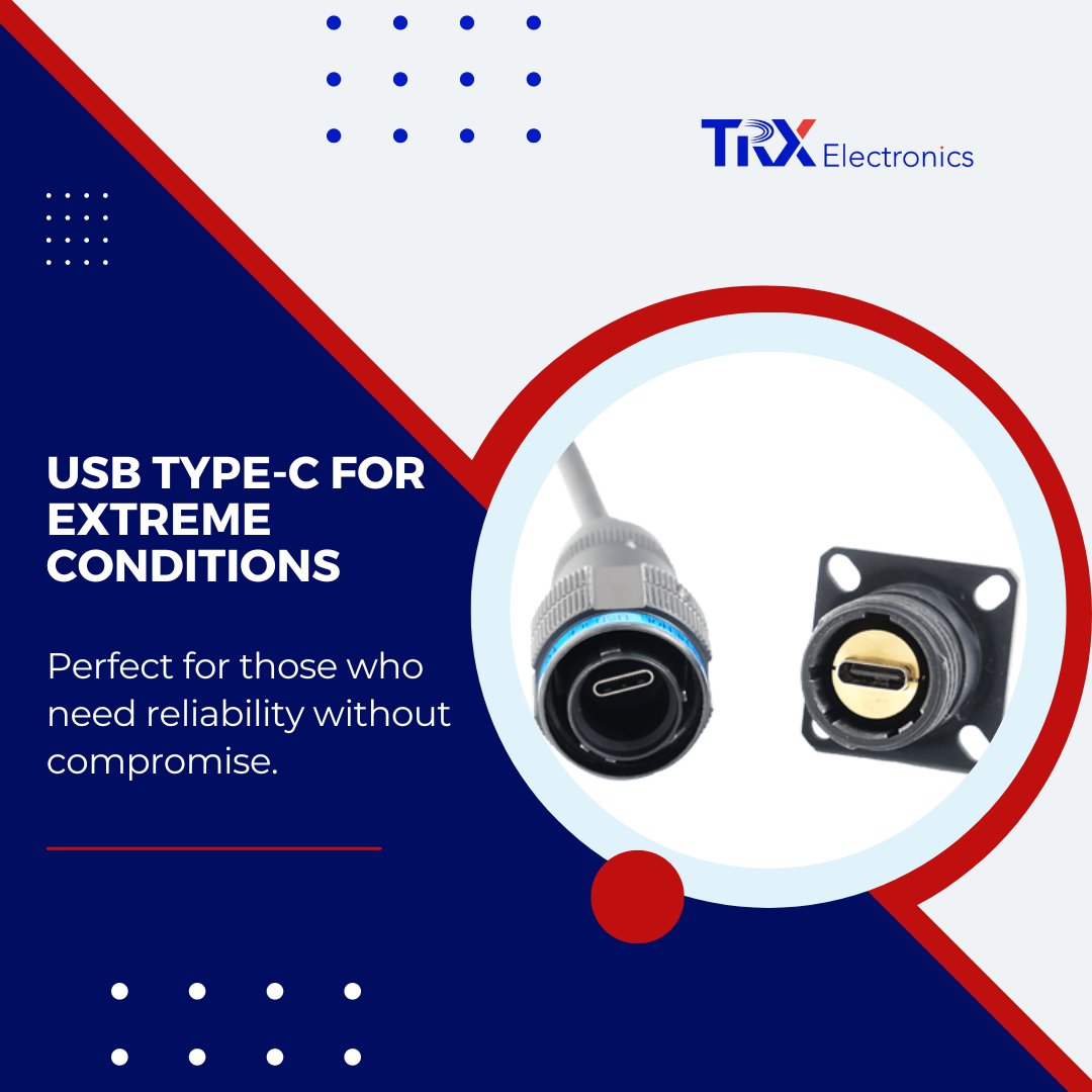 TrxElectronics's tweet image. USB Type-C for Extreme Conditions
Introducing the USB3CFTV connector from Amphenol—a rugged solution that combines the flexibility of USB Type-C with the durability needed for the most demanding applications. 
#ConnectorTechnology #Amphenol #HarshEnvironments #TRXElectronics