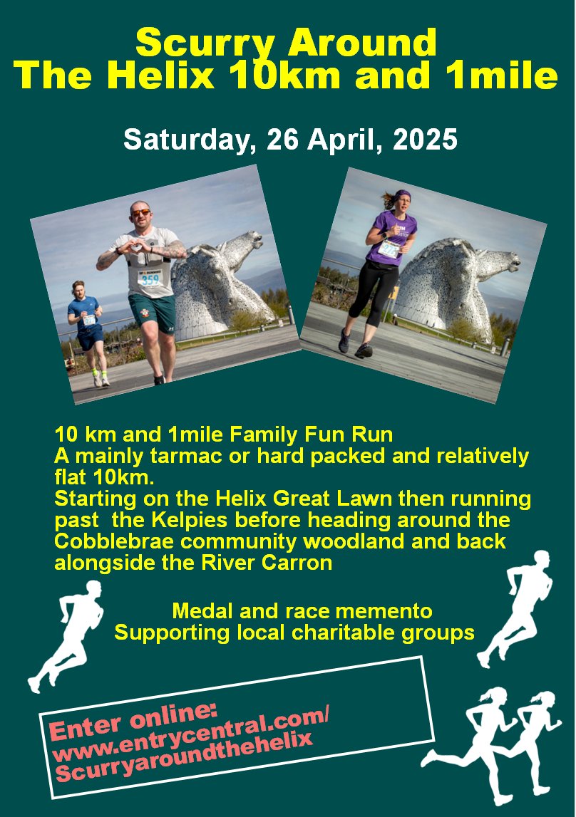 EventsScurry's tweet image. Its back for the second year - Entries are now LIVE for the Helix 10km -
Scurry Around the Helix 10km and 1 mile Fun Run - 2025
entrycentral.com/ScurryHelix
A fast and flat Scurry course!!!
#scurry2bridges #scurryaroundthehelix #forthultra #10km #1mile #thekelpies #TheHelixfalkirk