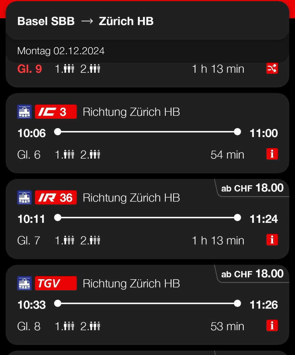 Michael_Heim's tweet photo. Mal ne Pendlerfrage an die @RailService. Was ist eigentlich der Unterschied zwischen einem TGV auf der IC3-Strecke (10.33) und einem IC3, der dann auch von einem TGV bedient wird (10.06)? 🤨 https://t.co/WlfXVUcWhf