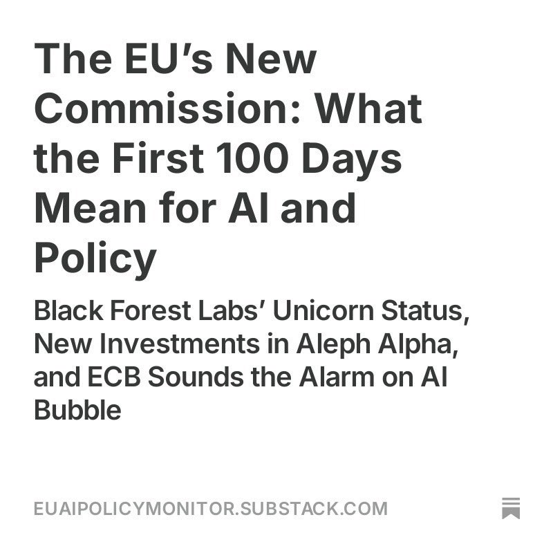 @frederike.bsky.social (@f_kaltheuner) on Twitter photo New EU AI industrial policy newsletter on first 100 days of new Commission
open.substack.com/pub/euaipolicy…
<a href="/AINowInstitute/">AI Now Institute</a> <a href="/SaariLeevi/">Leevi Saari</a> New EU AI industrial policy newsletter on first 100 days of new Commission
open.substack.com/pub/euaipolicy…
<a href="/AINowInstitute/">AI Now Institute</a> <a href="/SaariLeevi/">Leevi Saari</a>