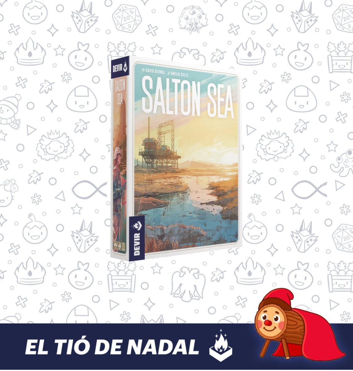 📢Som-hi! Comencem el Tió de Devir amb Salton Sea!
Doneu-li de menjar cors 🩵 perquè ens porti regals diaris fins al 20 de desembre. Cada RT que feu serà un cop de bastó. Sortejarem el joc del dia entre tots els que piqueu al Tió i ens deixeu un comentari. Sort! 🪵🎁