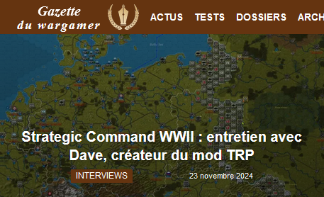 FurySoftware's tweet photo. Interview with a Modder: French wargaming mazagine Gazette du Wargamer talks to Lothos about his excellent work modding #StrategicCommand games.
https://t.co/kzDhoWnfdx https://t.co/FtPHqRh5Mv