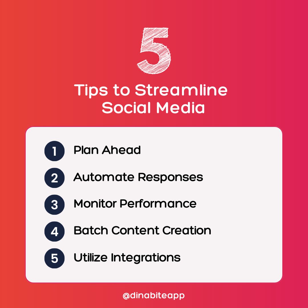 Implement these strategies with Dinabite to not just save time, but also improve the quality of your social media interactions. Ready to make your social media management smoother and more effective? 

🌟 Let Dinabite be your guide! dinabite.ai

#SocialMediaTips