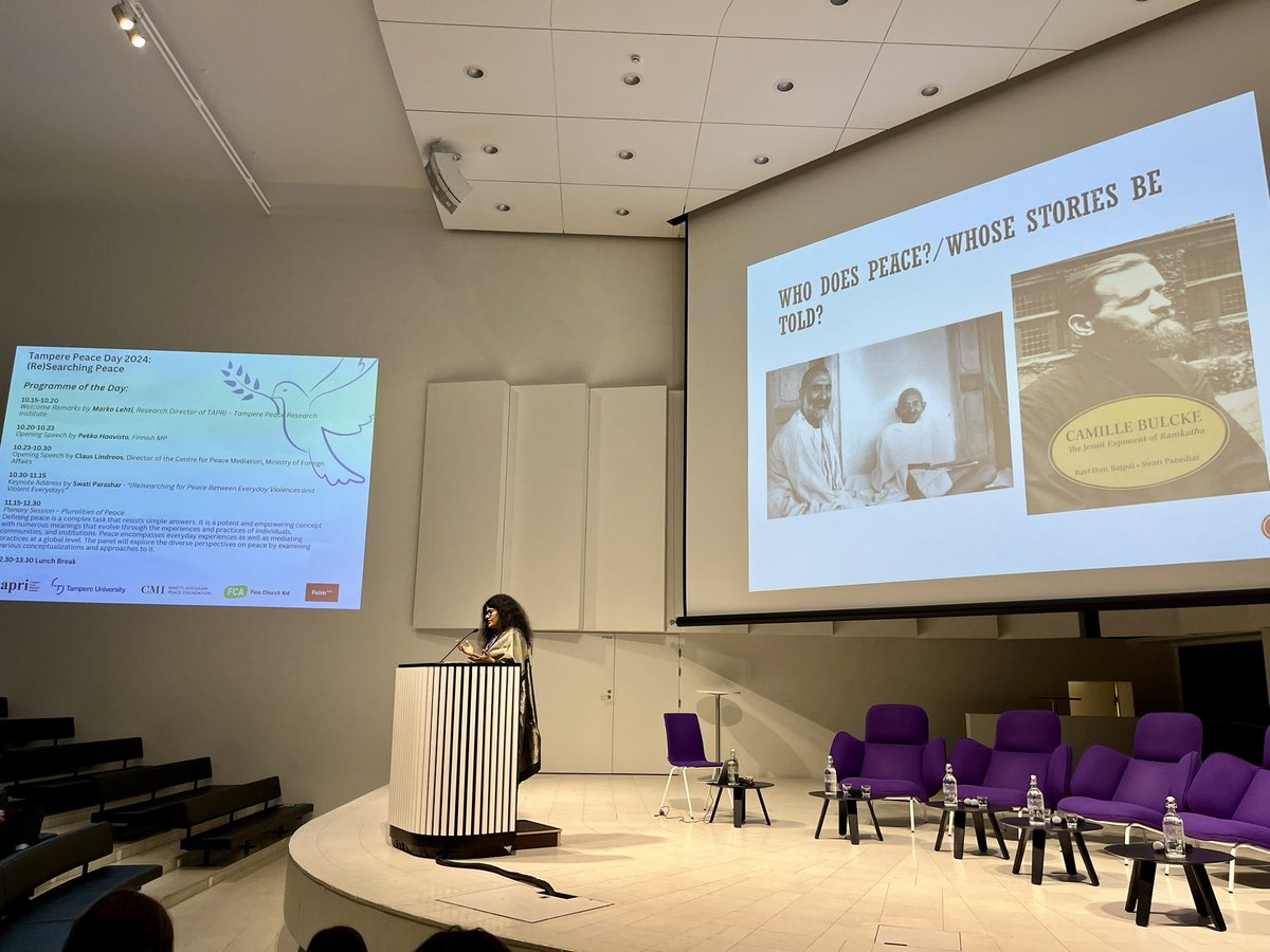 Jyrki Ruohomäki (@jyrkiruohomaki) on Twitter photo Professor Swati Parashar keynoting the 2nd Tampere Peace Day. Excellent points among others on deconstructing the critic of liberal peace (also w/ western bias) and on whose peace we talk about and by whom. <a href="/TapriTampereUni/">TAPRI Peace Research</a> @TampereUni <a href="/cmioffice/">CMI – Martti Ahtisaari Peace Foundation</a> <a href="/lahetysseura/">Suomen Lähetysseura (Felm)</a> <a href="/Ulkomaanapu/">Kirkon Ulkomaanapu</a> Professor Swati Parashar keynoting the 2nd Tampere Peace Day. Excellent points among others on deconstructing the critic of liberal peace (also w/ western bias) and on whose peace we talk about and by whom. <a href="/TapriTampereUni/">TAPRI Peace Research</a> @TampereUni <a href="/cmioffice/">CMI – Martti Ahtisaari Peace Foundation</a> <a href="/lahetysseura/">Suomen Lähetysseura (Felm)</a> <a href="/Ulkomaanapu/">Kirkon Ulkomaanapu</a>
